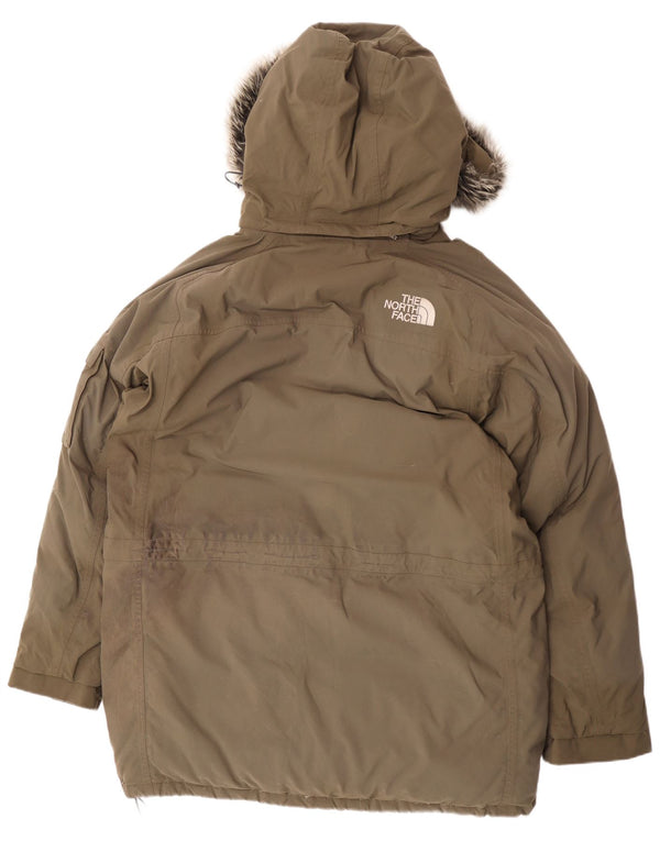 Jachetă parka căptușită cu glugă The North Face pentru bărbați UK 40 Large Khaki Winter