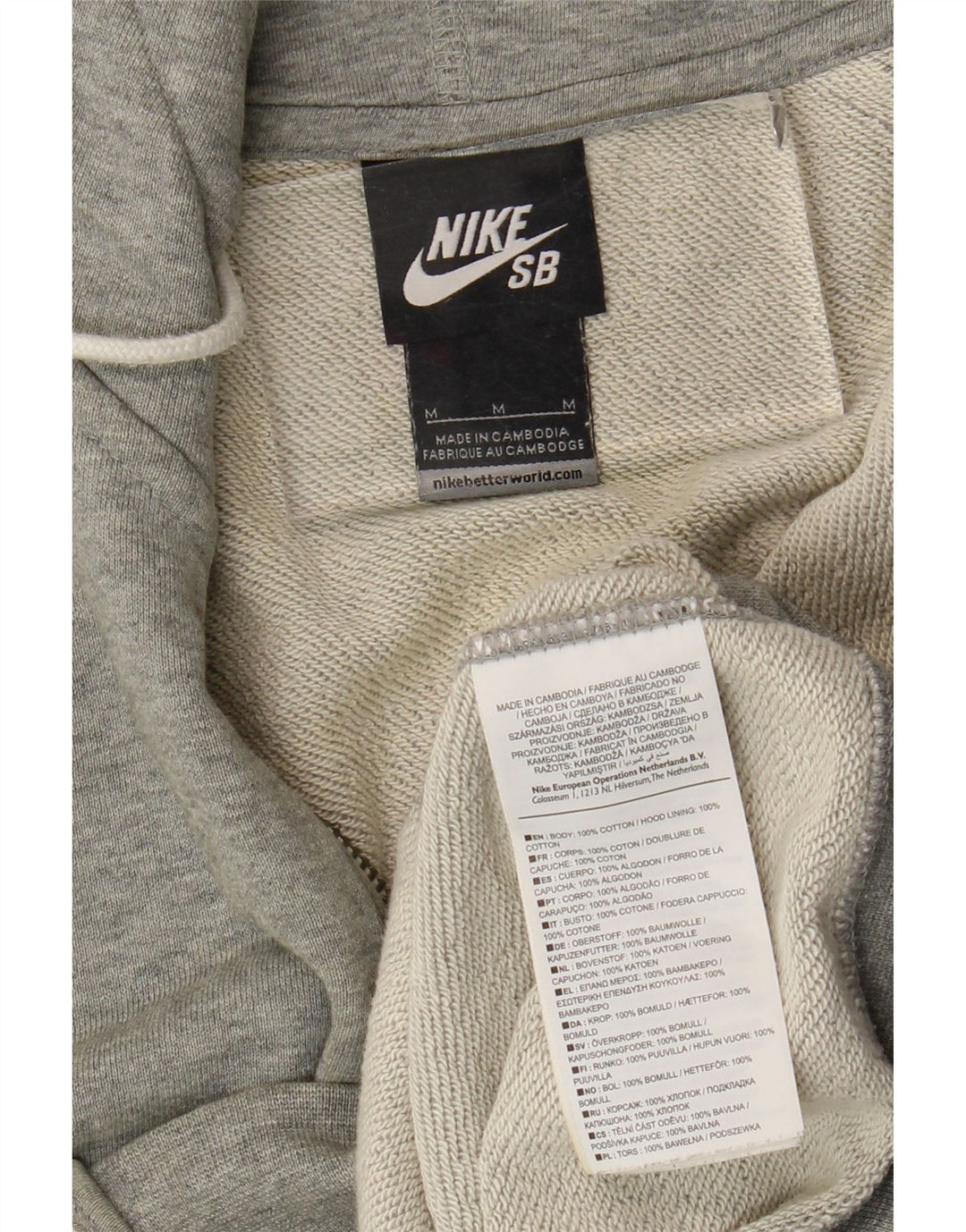 Pulover Nike pentru bărbați, cu fermoar, bumbac, gri mediu