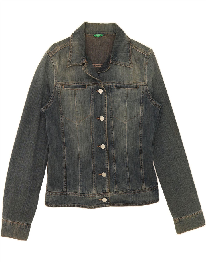 BENETTON Womens Denim Jacket UK 14 Medium Blue Cotton Vintage Benetton and Second-Hand Benetton from Messina Hembry 
