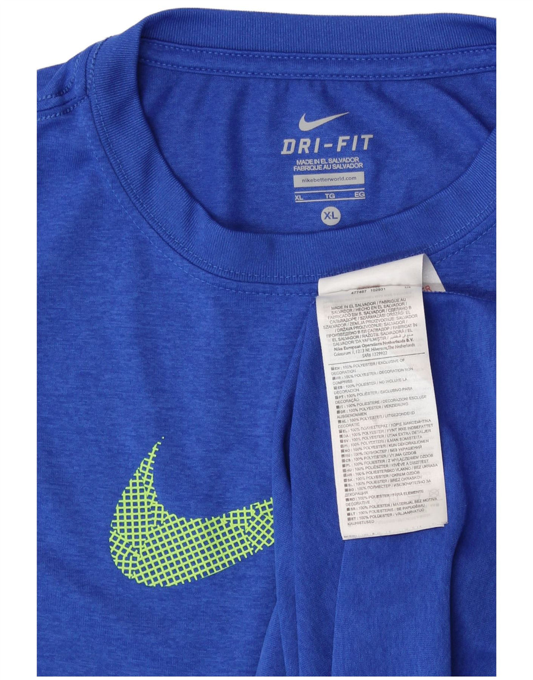 Tricou grafic NIKE Dri Fit pentru băieți Top 13-14 ani XL poliester albastru