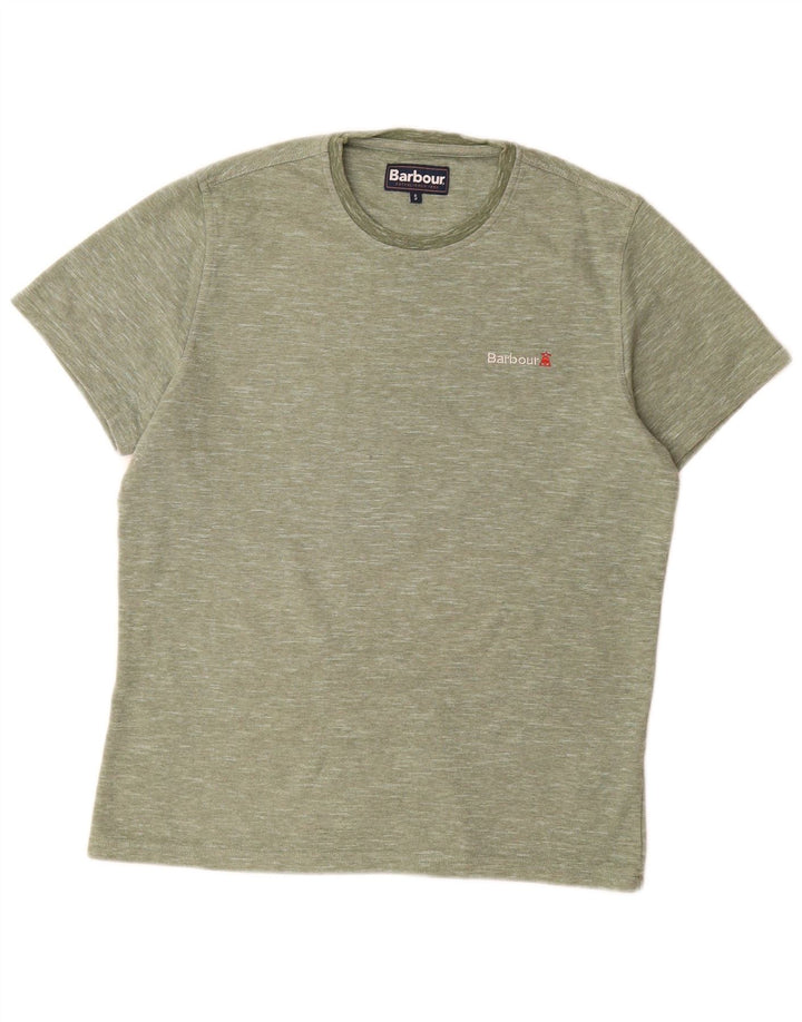 Tricou pentru bărbați Barbour Top mic, verde, bumbac cu pete