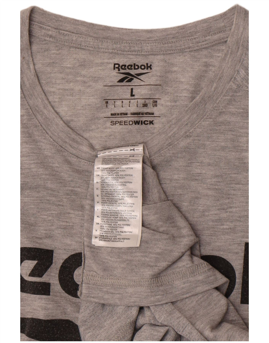 Tricou grafic REEBOK pentru bărbați Top mare, gri, poliester cu pături