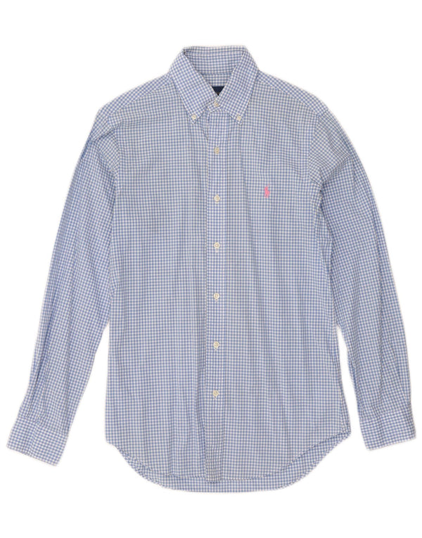 Ralph Lauren Mens Shirt XS Blue Gingham Cotton