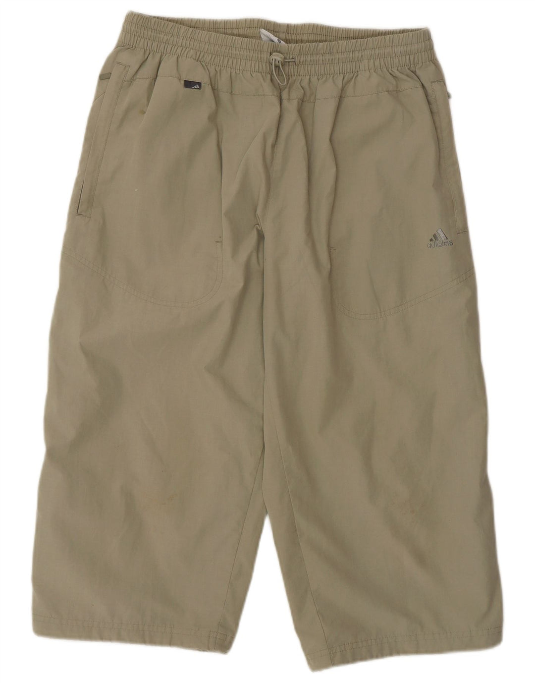 Pantaloni de trening capri Adidas pentru bărbați, poliester kaki mic
