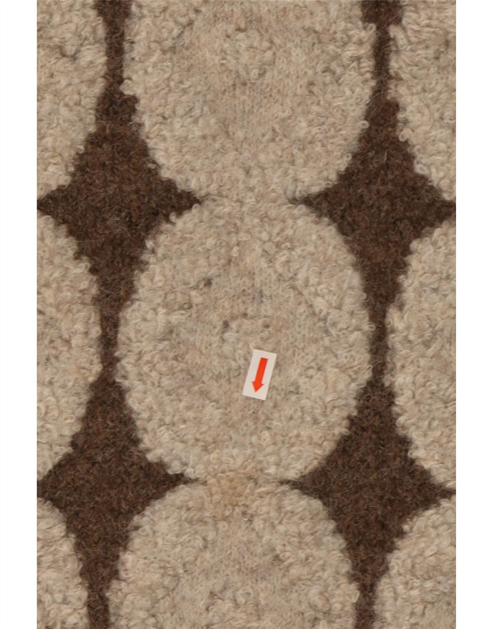 Pulover pentru damă Zara, cu gât turnut, UK 16, mare, poliester geometric, bej