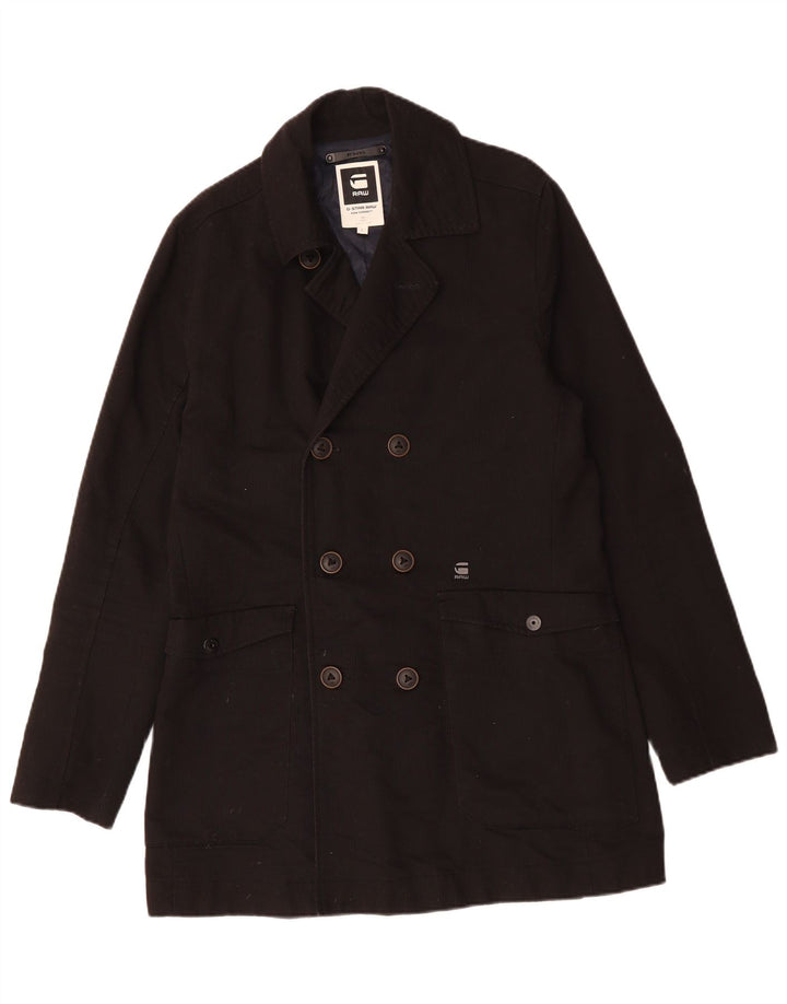 G-Star Palton dublu pentru bărbați UK 40, mare, negru, bumbac