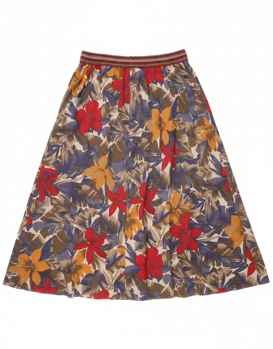 ST MICHAEL Womens Flared Skirt UK 14 Medium W28 Multicoloured Floral Retro
