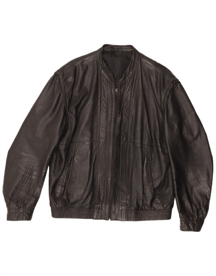 Jachetă de piele vintage pentru bărbați IT 46 Mic din piele neagră