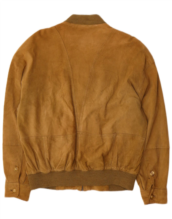 Cerruti 1881 Jachetă Bomber de piele intoarsa pentru barbati IT 50 Large Brown