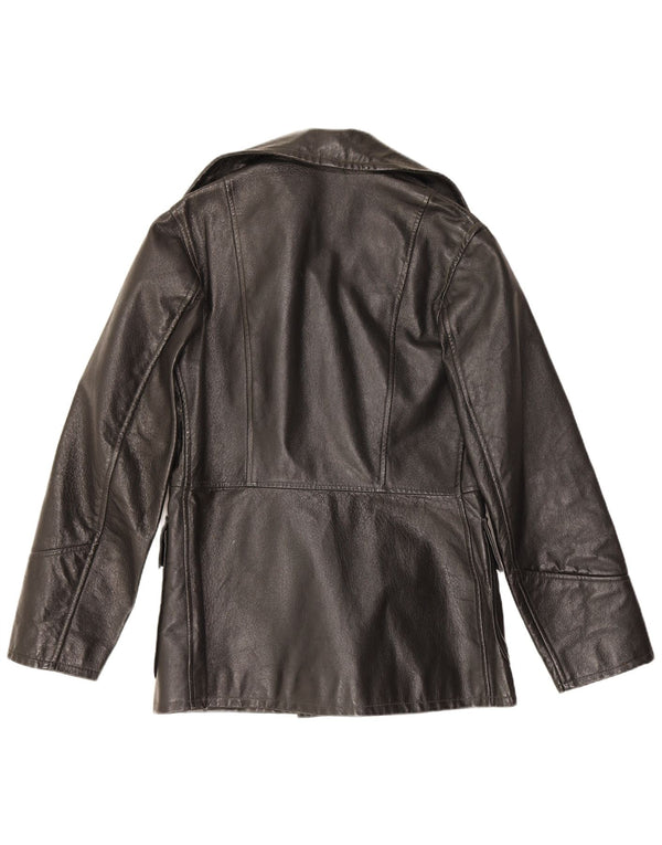 Jachetă de piele vintage pentru femei UK 10 Small Black