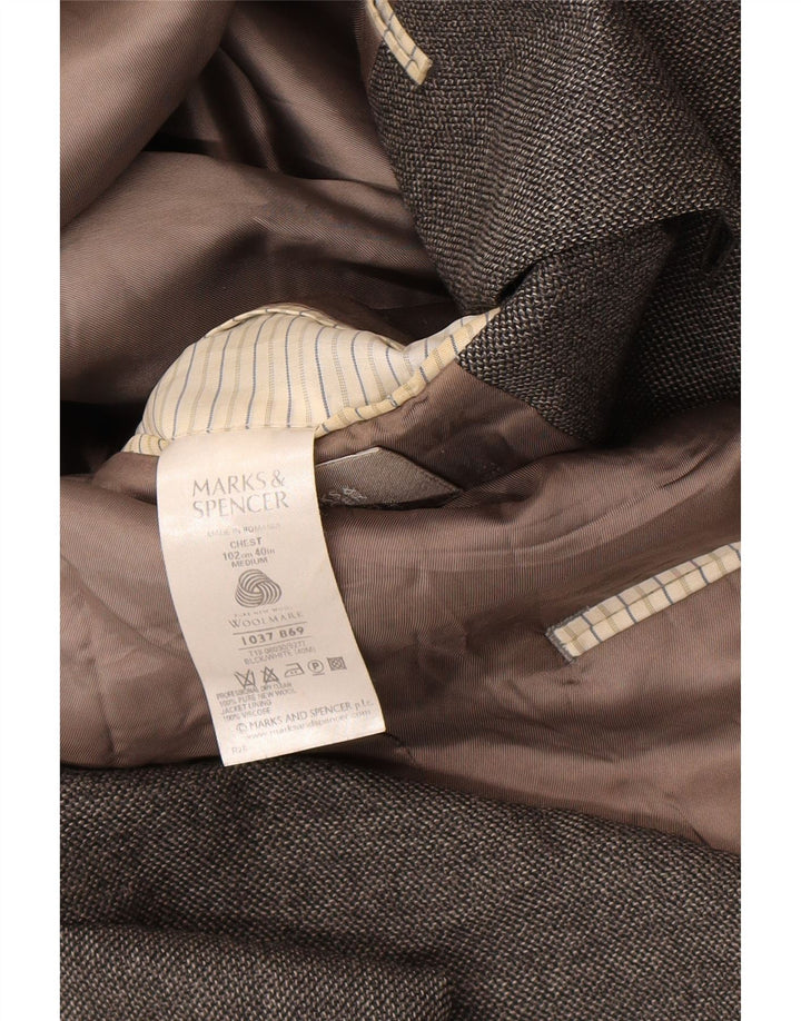 Sacou Marks & Spencer pentru bărbați cu 2 nasturi, UK 40, lână nouă, gri mediu