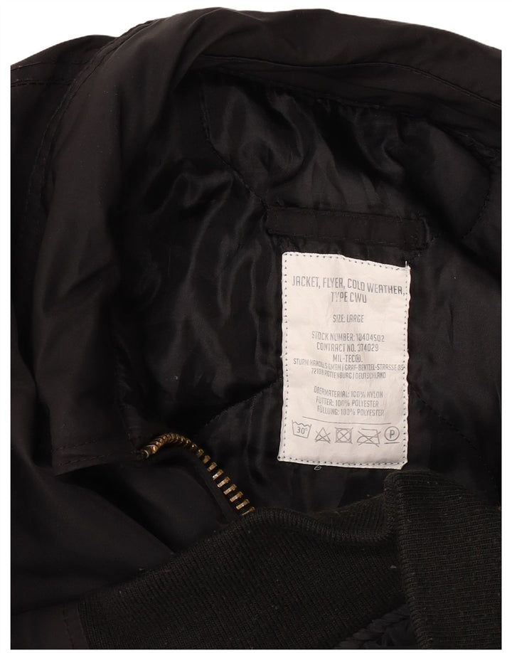 Jachetă de aviator vintage pentru bărbați, cu vreme rece, UK 40, mare, negru, nailon