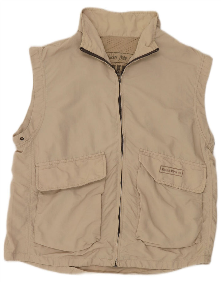 Gilet pentru bărbați Think Pink IT 50, mare, bej, nailon