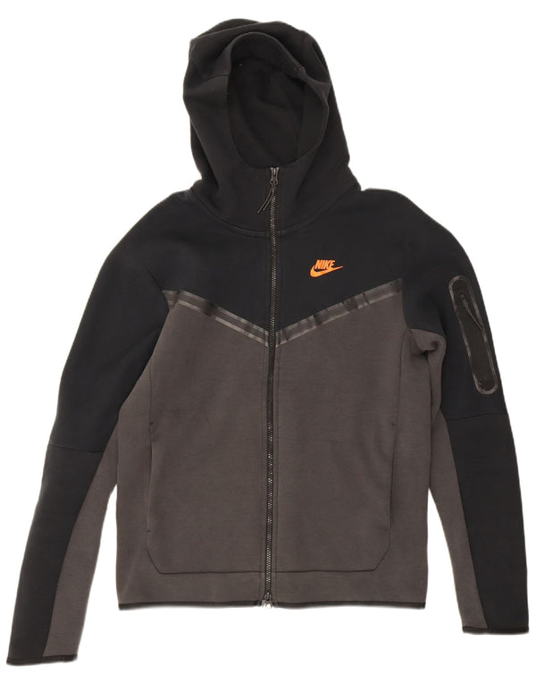 Pulover Nike pentru bărbați, cu fermoar, bumbac color bloc negru