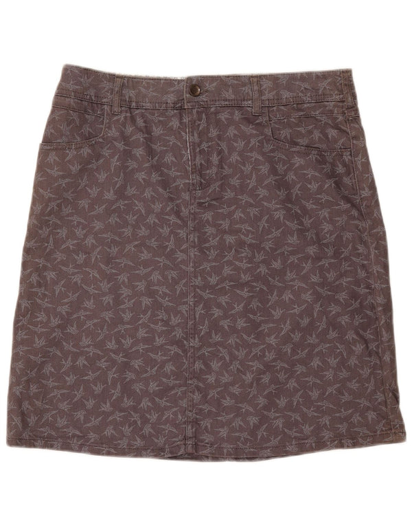 Fusta de denim cu model abstract pentru femei White Stuff UK 12 Medium W32 Gri