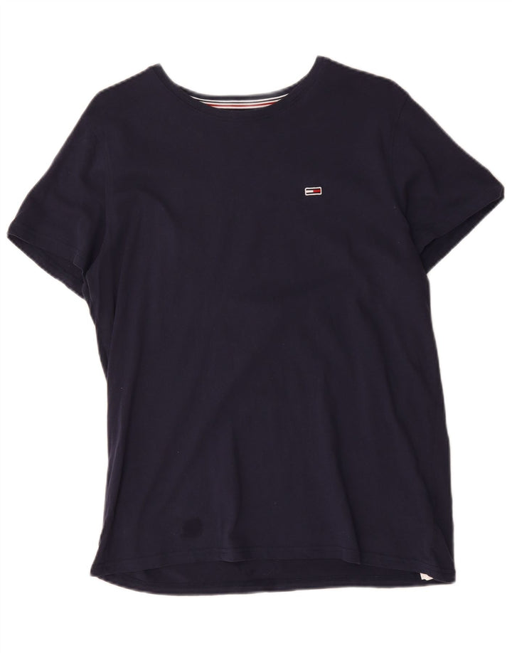 Tricou pentru bărbați Tommy Hilfiger Top mediu din bumbac bleumarin