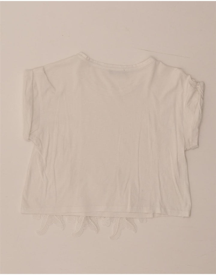 Bluză Crop Top Femei Zara UK 12 Medium Alb Floral