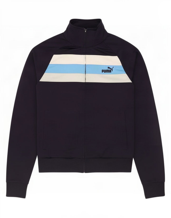 Jachetă de trening pentru bărbați Puma, din poliester color block, albastru bleumarin
