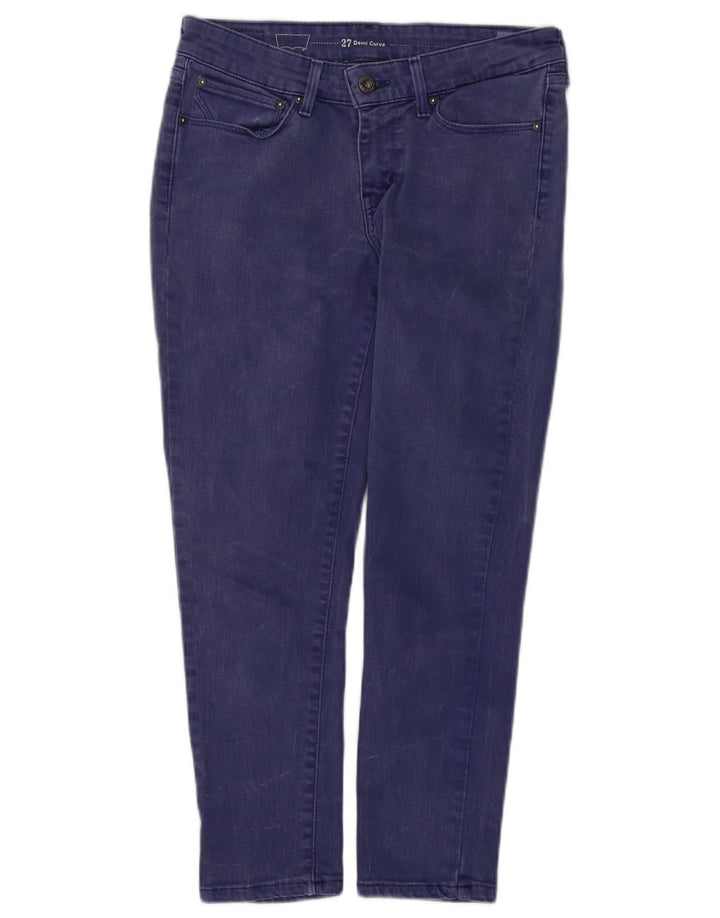 Blugi decupați de damă LEVI'S Demi Curve Slim Fit W27 L24 bumbac violet
