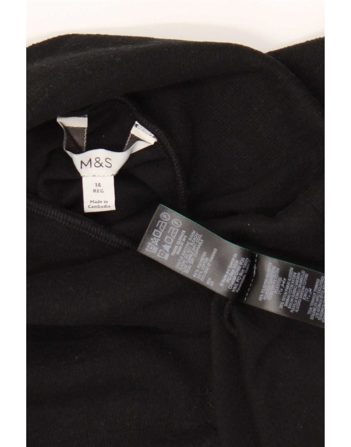 Rochie pulover cu mânecă lungă pentru femei Marks & Spencer UK 14 Poliester negru mare