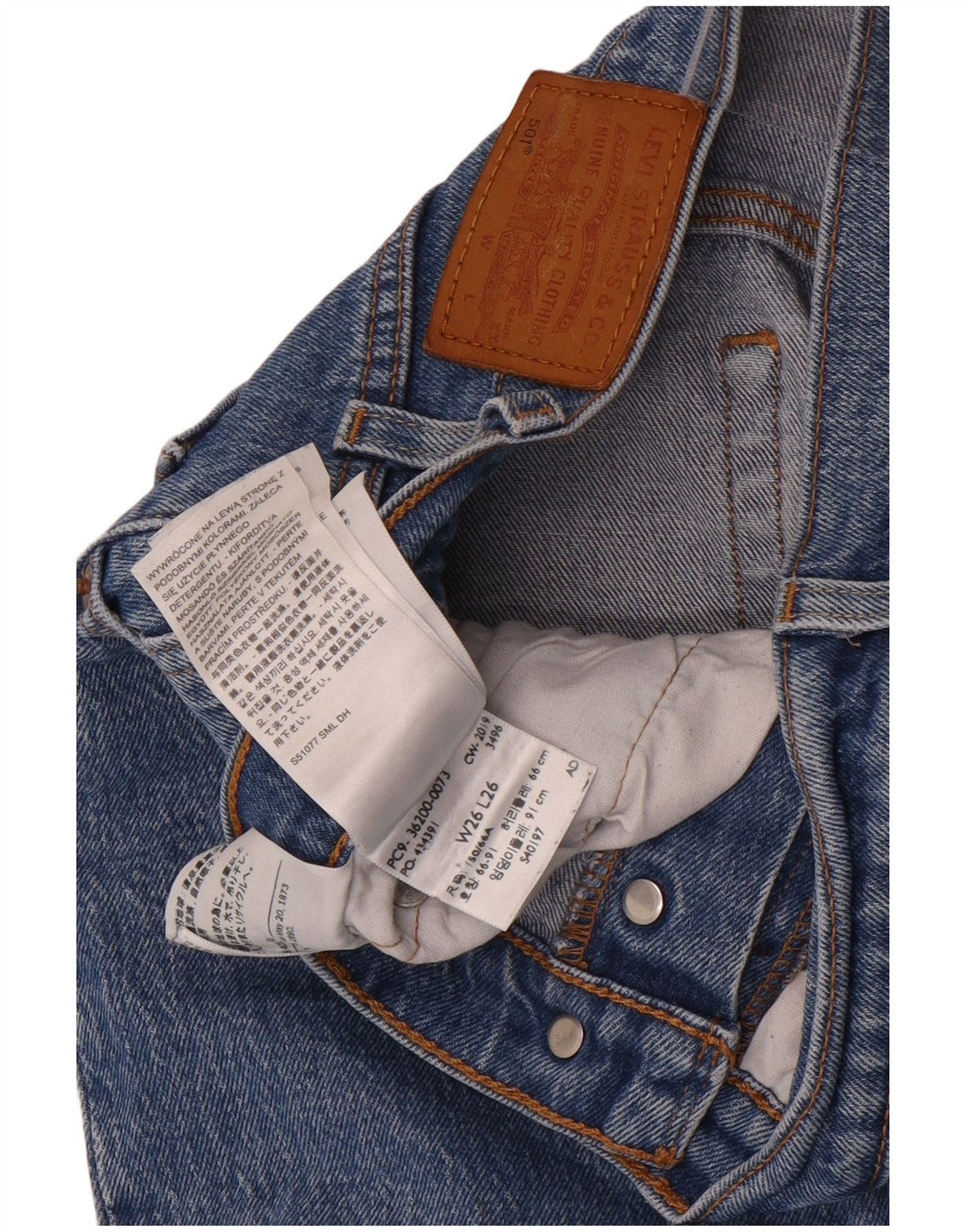 Blugi drepti pentru bărbați Levi's 501 W26 L26 Bumbac albastru