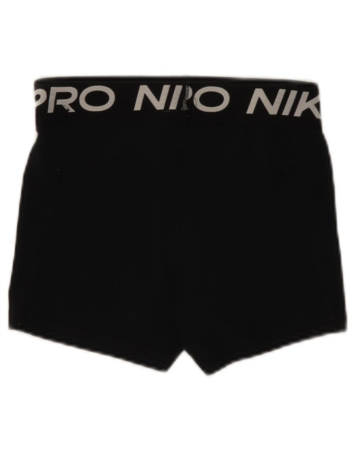 Pantaloni scurți sport Nike Dri Fit Graphic pentru femei UK 8 Small Negru Poliester