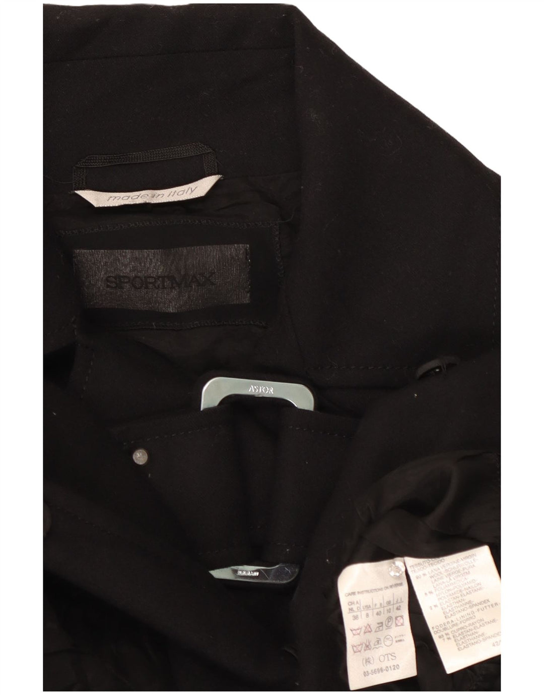 Jachetă Sportmax pentru femei UK 10 Lână neagră mică