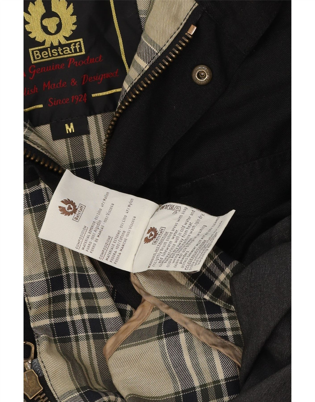 Jachetă BELSTAFF pentru bărbați, UK 38, bumbac mediu negru