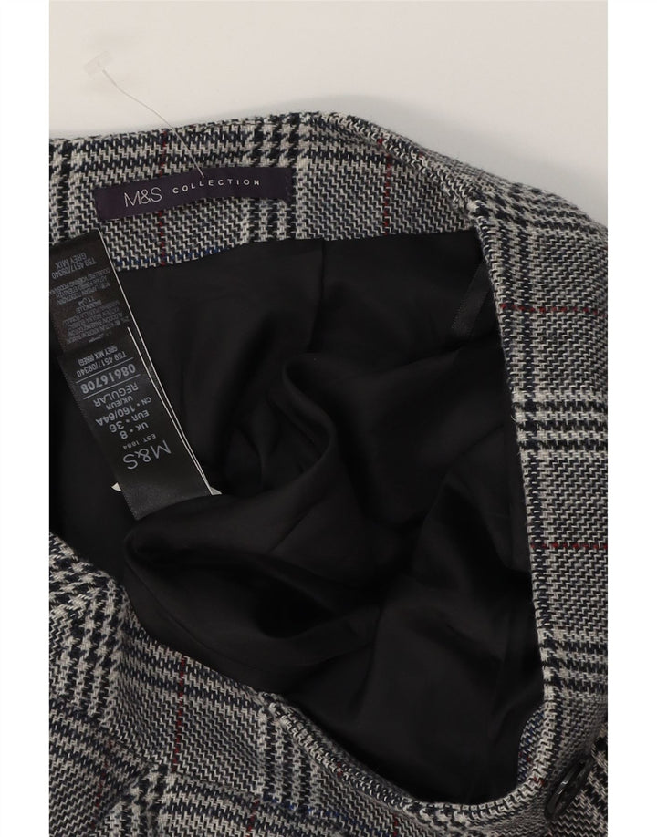 Fusta mini pentru femei Marks & Spencer UK 8 Small W28 Gri Houndstooth Acrilic