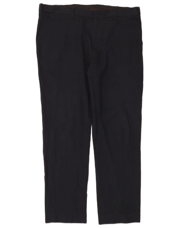 Pantaloni de costum pentru bărbați Marks & Spencer, cu ajustare normală, L38 L31, poliester bleumarin