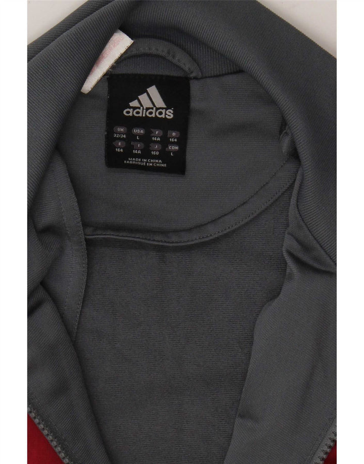 Jachetă de top pentru trening Adidas băieți 13-14 ani, gri, poliester color bloc