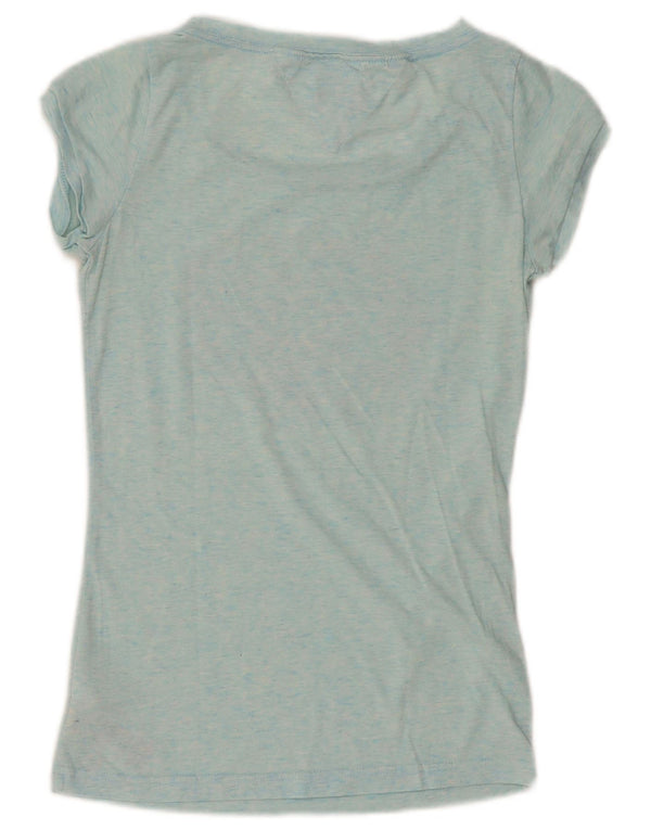 Tricou grafic Tommy Hilfiger pentru femei Top UK 12 Medium Turcoaz Flecked