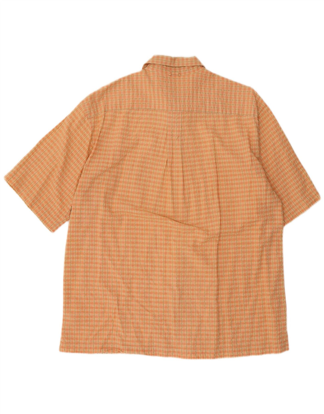 Cămașă cu mânecă scurtă pentru bărbați Timberland, bumbac cu carouri portocaliu mediu