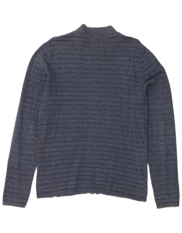 Pulover cardigan pentru bărbați Jack & Jones, cu dungi mici, bleumarin