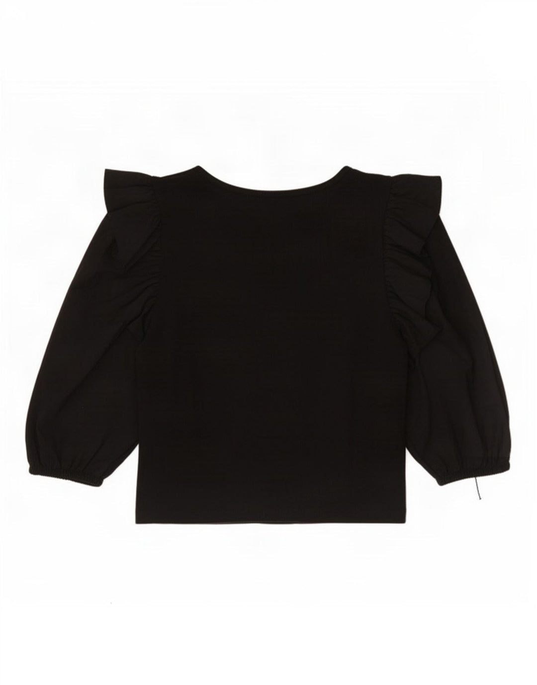 Crop Top cu mâneci 3/4 pentru femei Zara UK 12, bumbac mediu negru