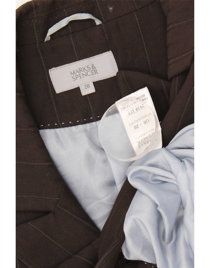 Palton pentru femei Marks & Spencer UK 20 2XL Maro Poliester cu dungi
