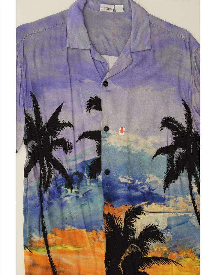 PULL & BEAR Mens Short Sleeve Shirt Small Multicoloured Viscose Hawaiian Vintage Pull & Bear and Second-Hand Pull & Bear from Messina Hembry 