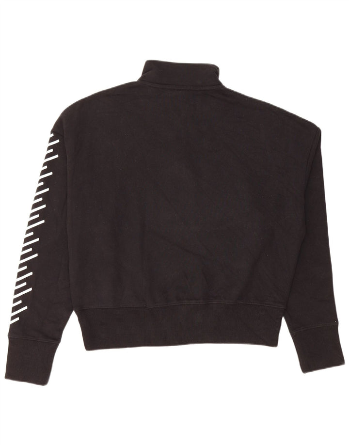 Pulover Superdry pentru femei Crop Graphic, cu fermoar și gât, UK 12 Medium Negru