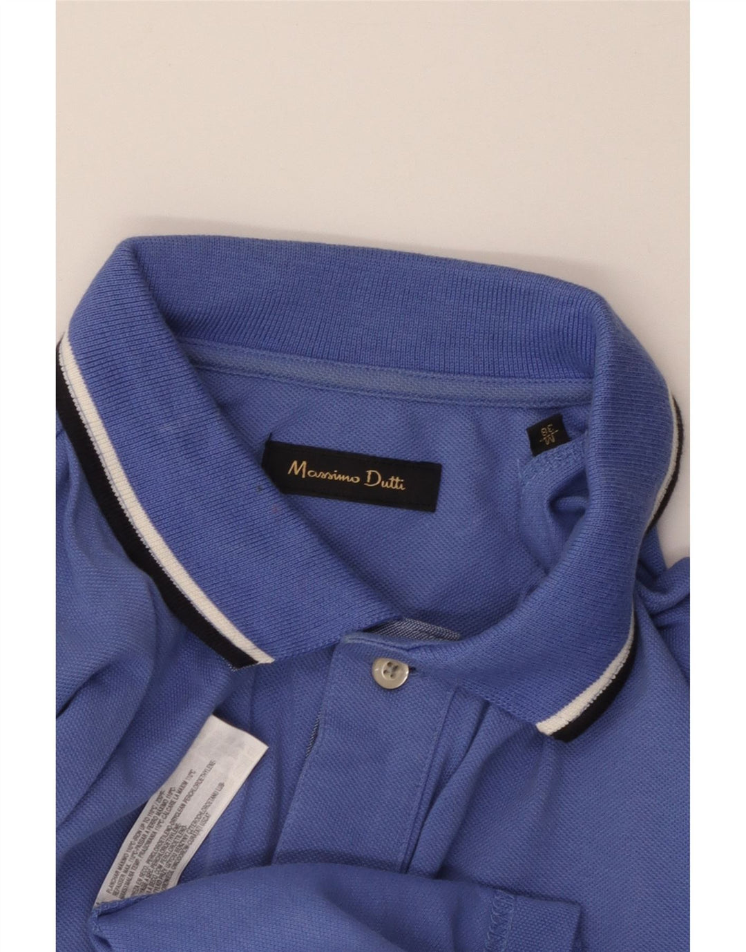 Tricou polo pentru bărbați MASSIMO DUTTI, bumbac albastru mediu