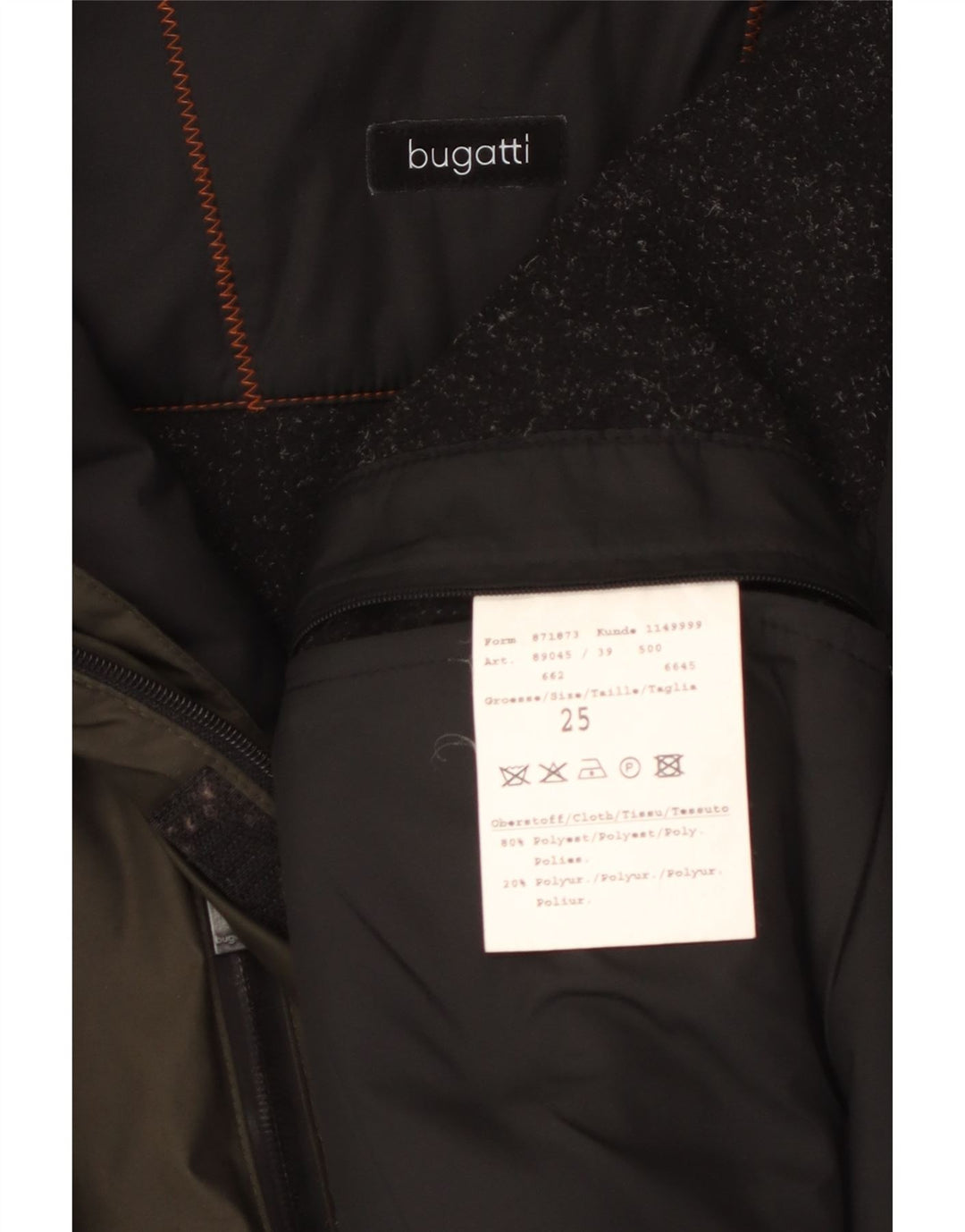 Jachetă de vânt cu glugă Bugatti pentru bărbați UK 42 XL Kaki Poliester