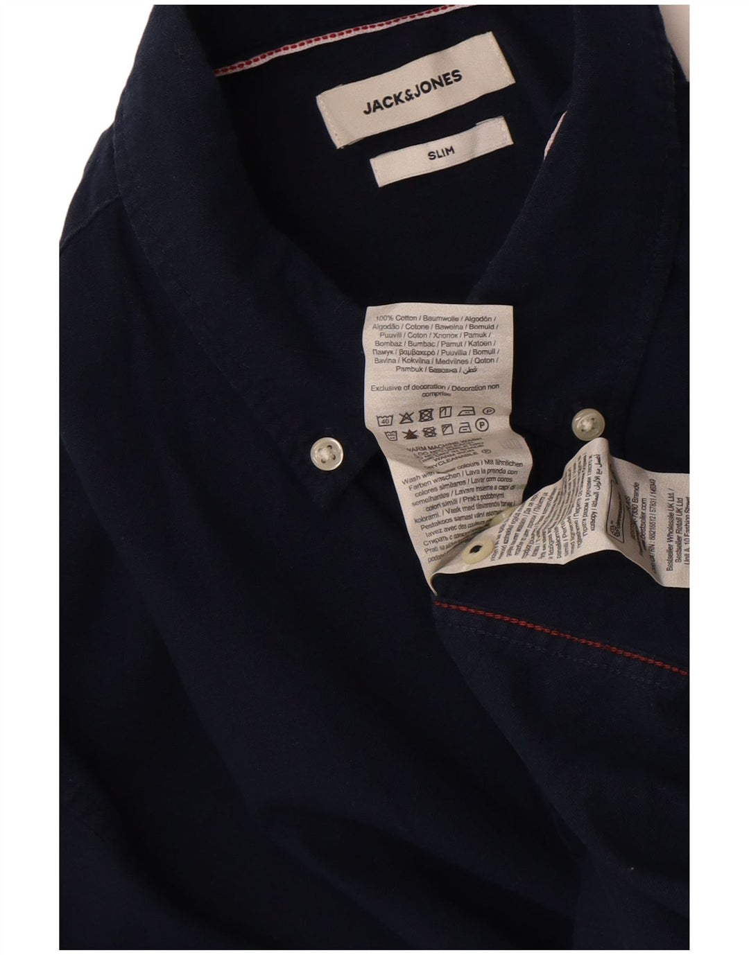 Cămașă pentru bărbați Jack & Jones Slim Fit Bumbac mediu albastru bleumarin
