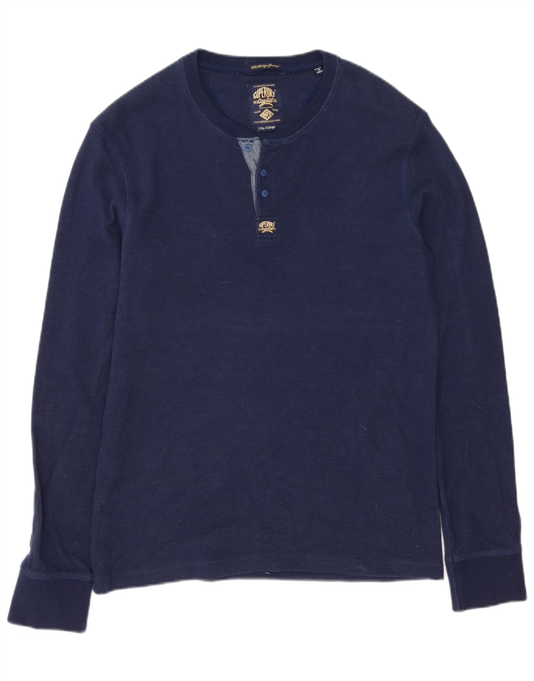 Top pentru bărbați Superdry cu mânecă lungă XL bleumarin