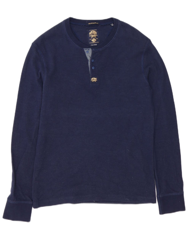 Top pentru bărbați Superdry cu mânecă lungă XL bleumarin