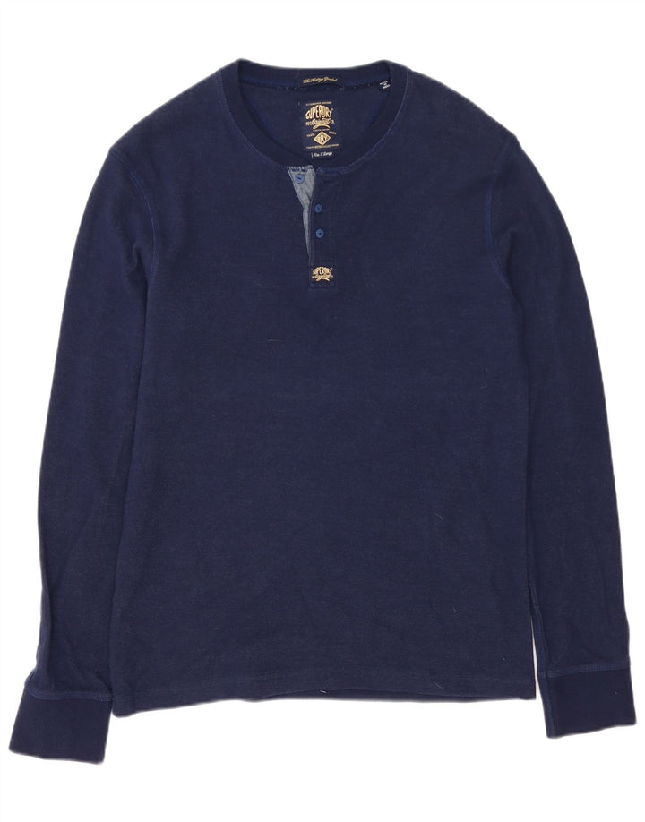 Top pentru bărbați Superdry cu mânecă lungă XL bleumarin