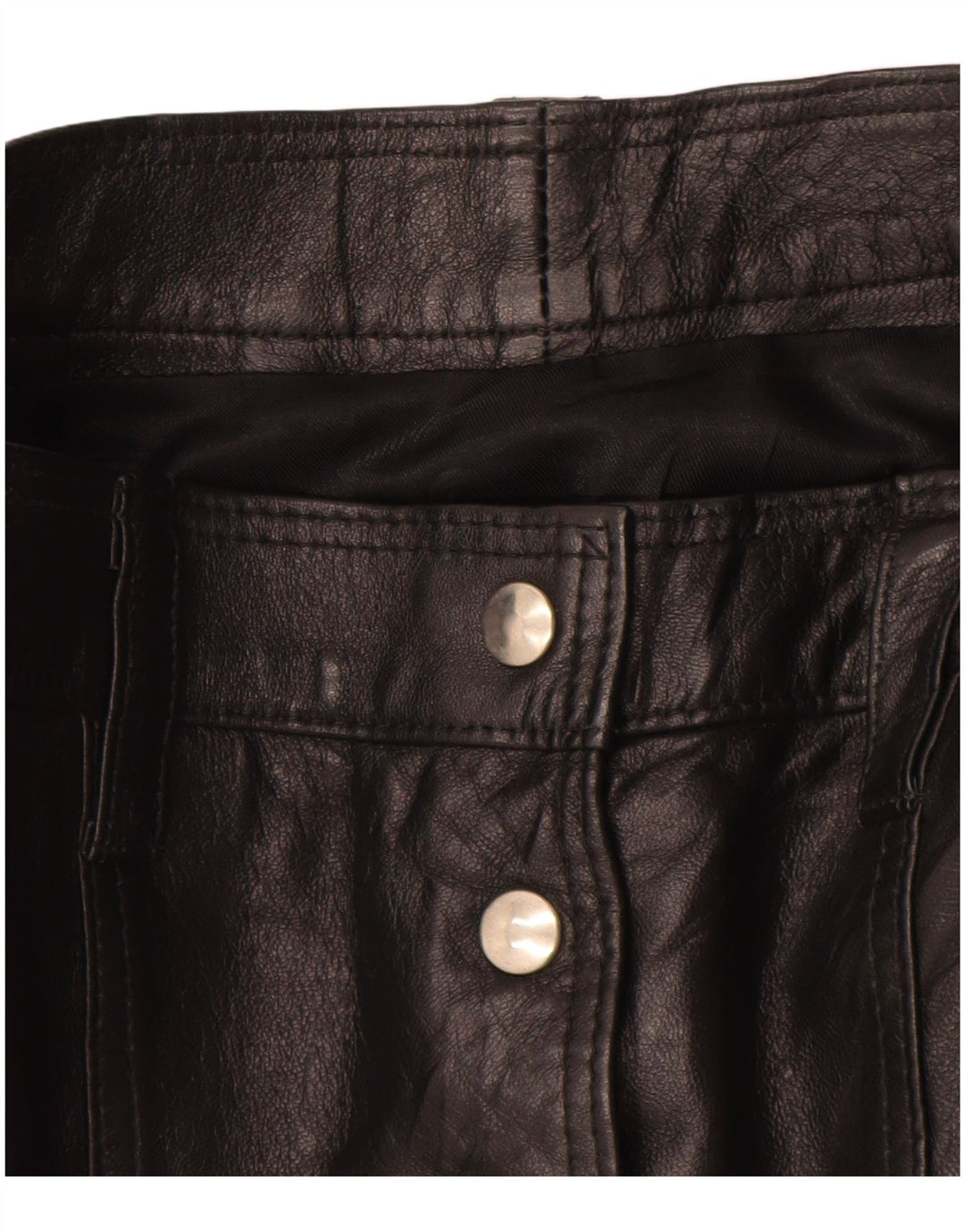 Fusta Mini din piele Vintage pentru femei W26 Small Black