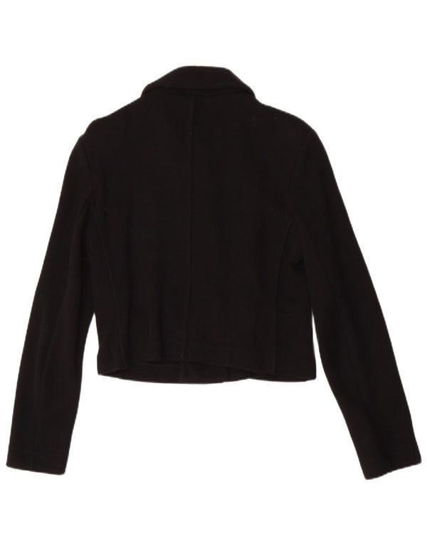 Whistles Pulover cardigan crop pentru femei UK 10 mic bumbac negru