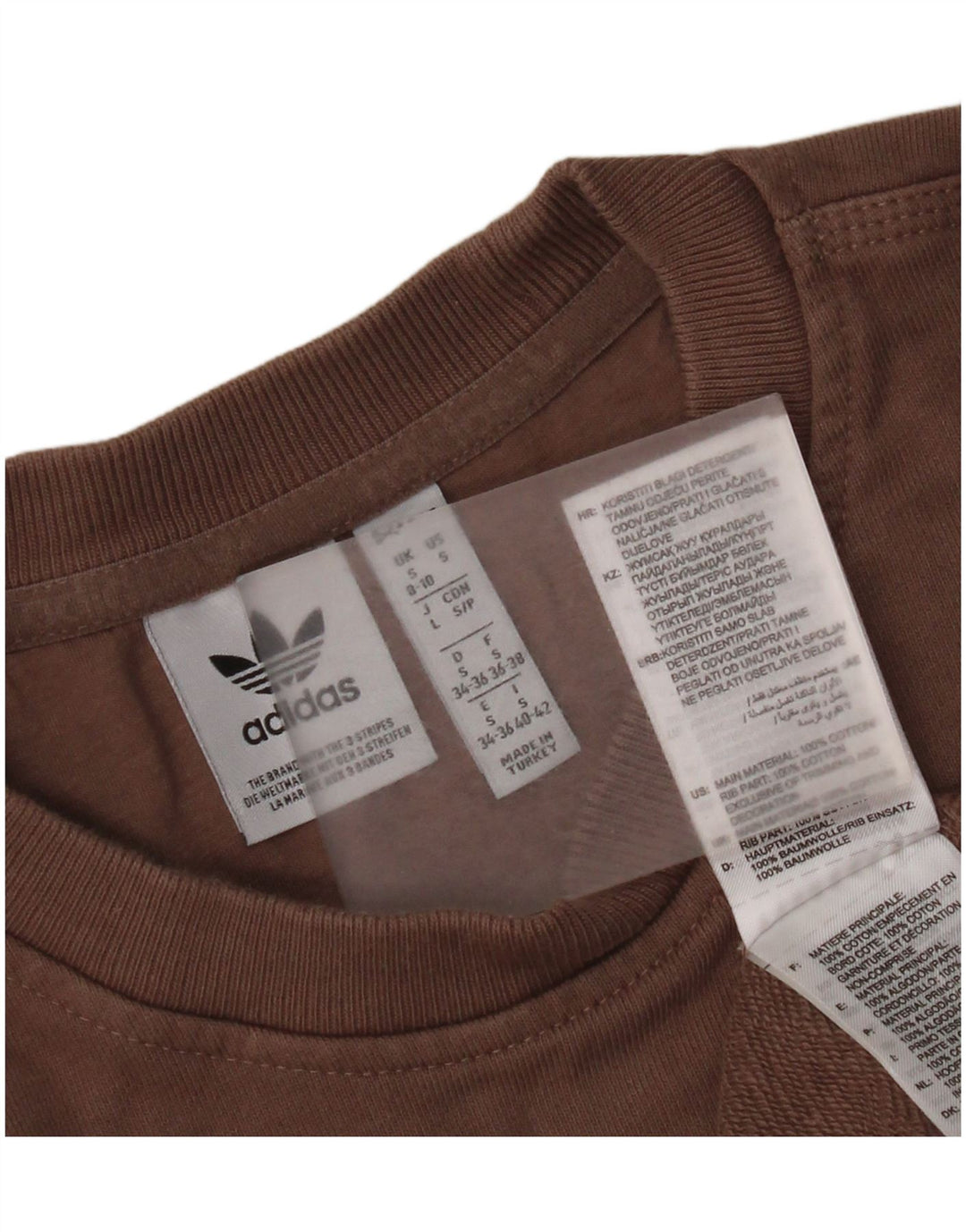 Pulover supradimensionat pentru femei Adidas UK 8/10 Bumbac maro mic