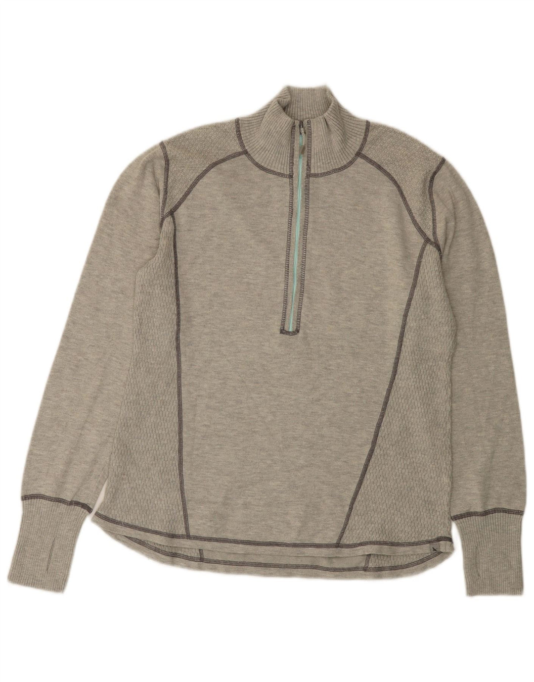 EDDIE BAUER Pulover pentru femei cu fermoar și gât UK 18 XL poliester gri