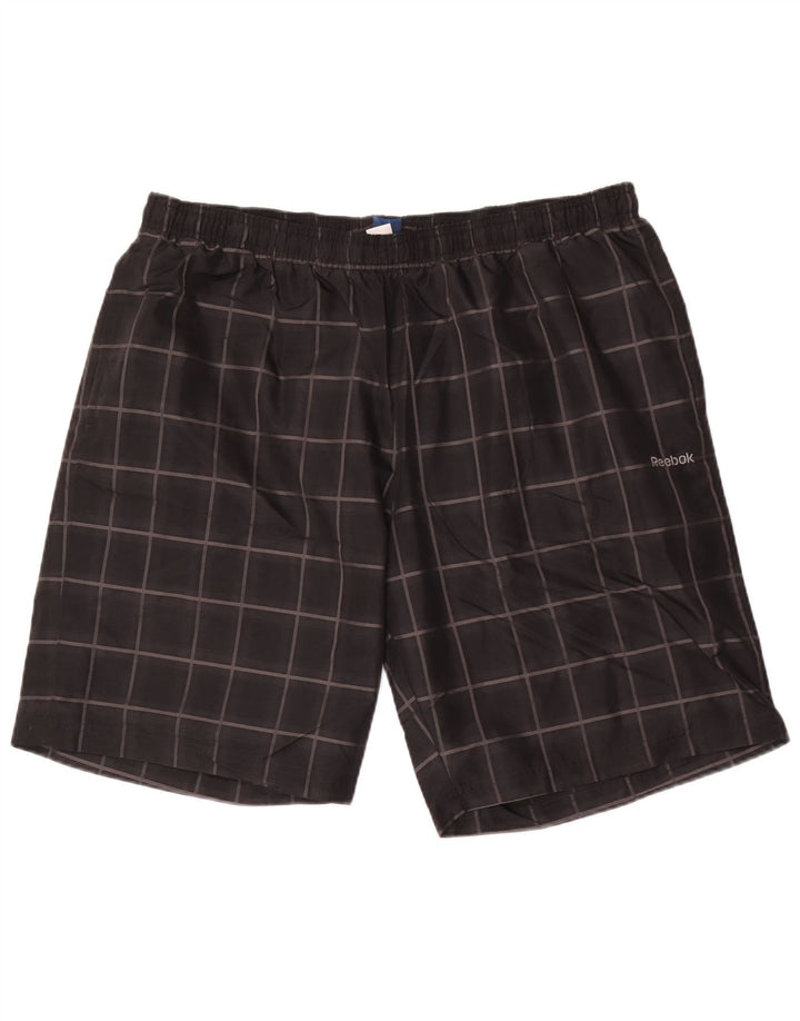 Pantaloni scurți sport pentru bărbați Reebok XL, poliester cu check-in negru