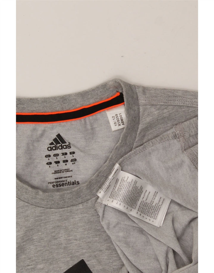 ADIDAS Mens Graphic T-Shirt Top Small Grey Cotton Vintage Adidas and Second-Hand Adidas from Messina Hembry 